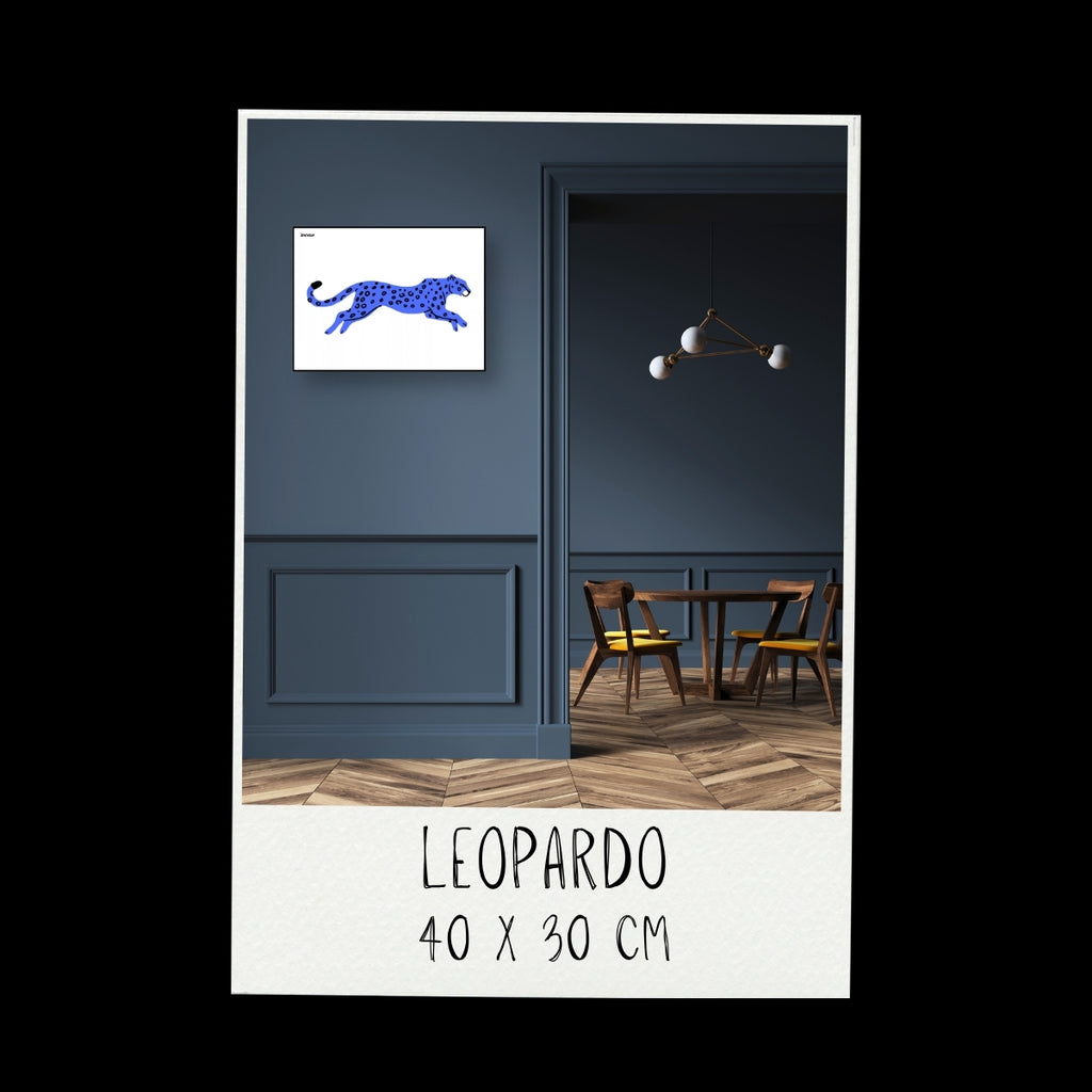 Poster - Leopardo / Vari Colori / Sfondo Bianco