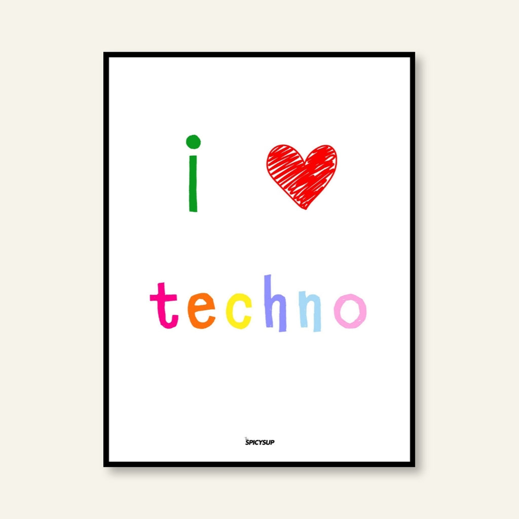 Poster - I Love Techno / Versione verticale