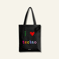 Tote Bag - I Love Techno / Nera