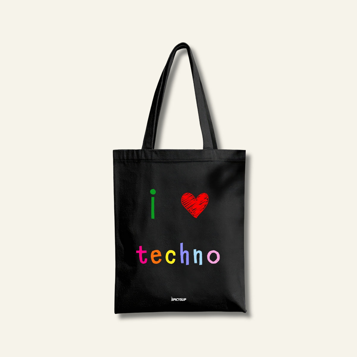 Tote Bag - I Love Techno / Nera