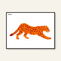 Poster - Ghepardo / Vari Colori / Sfondo Bianco