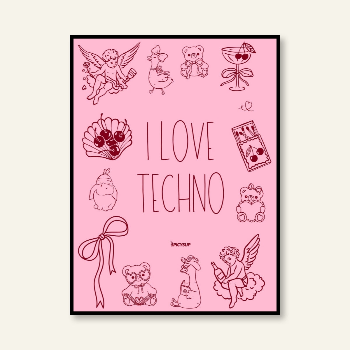 Poster - I love techno / Versione verticale