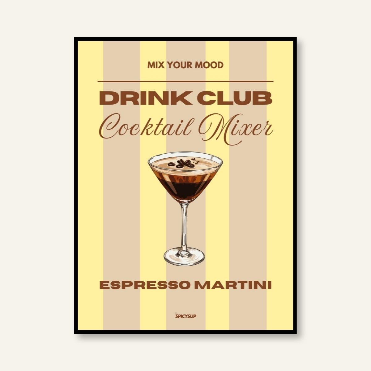 Poster - Cocktail / Espresso Martini / Righe