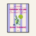 Poster - Cocktail / Gin Tonic / Righe