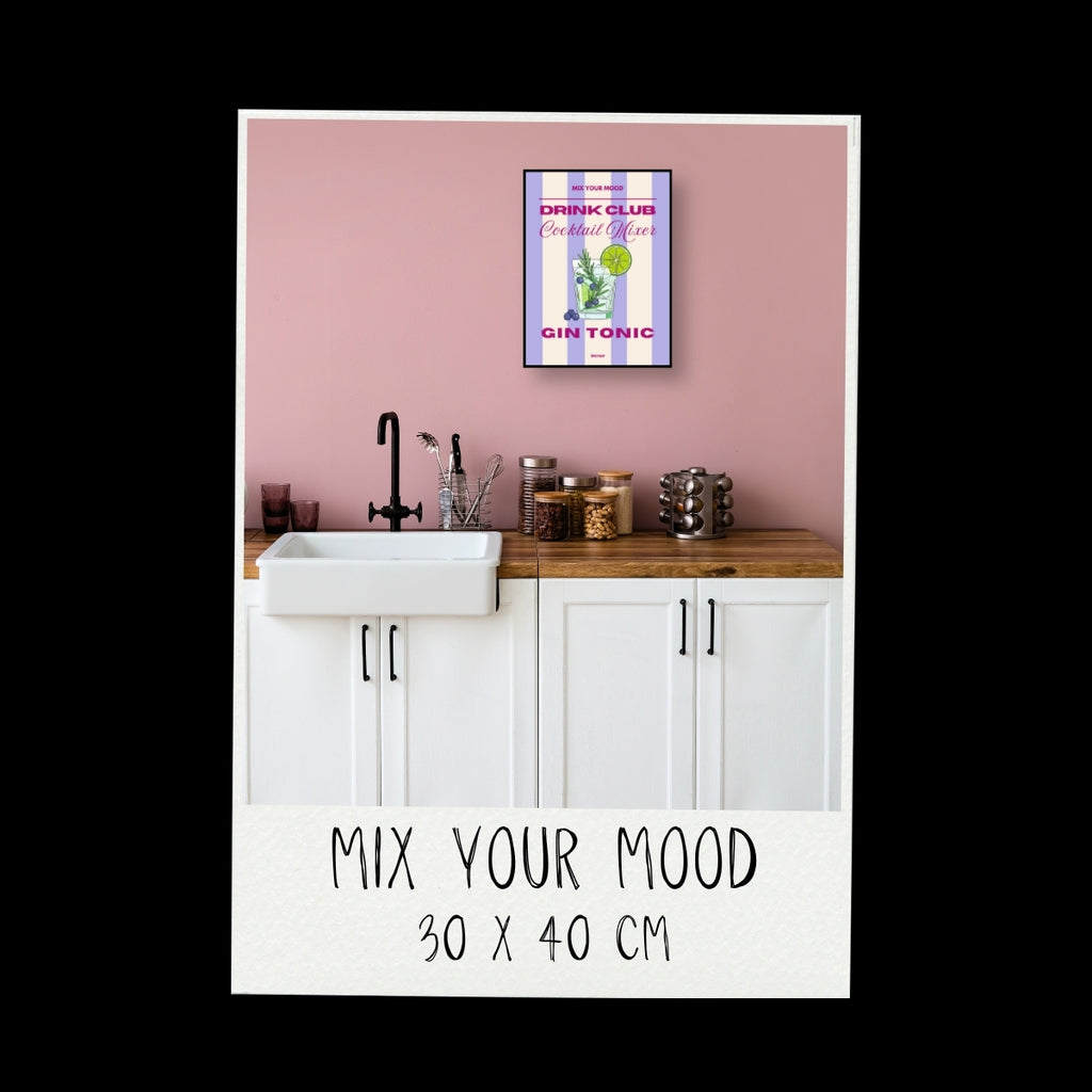 Poster - Cocktail / Gin Tonic / Righe