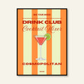 Poster - Cocktail / Cosmopolitan / Righe