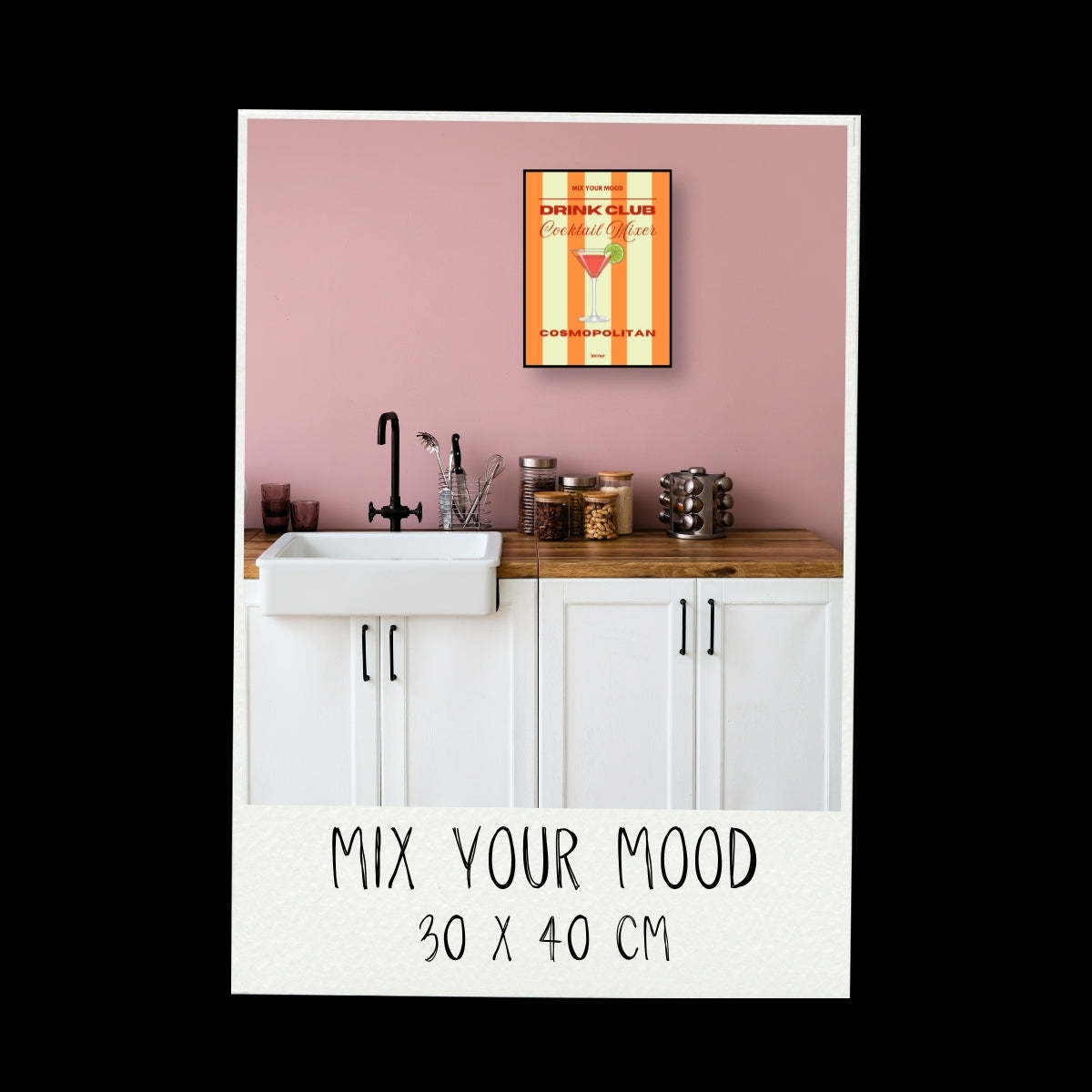 Poster - Cocktail / Cosmopolitan / Righe