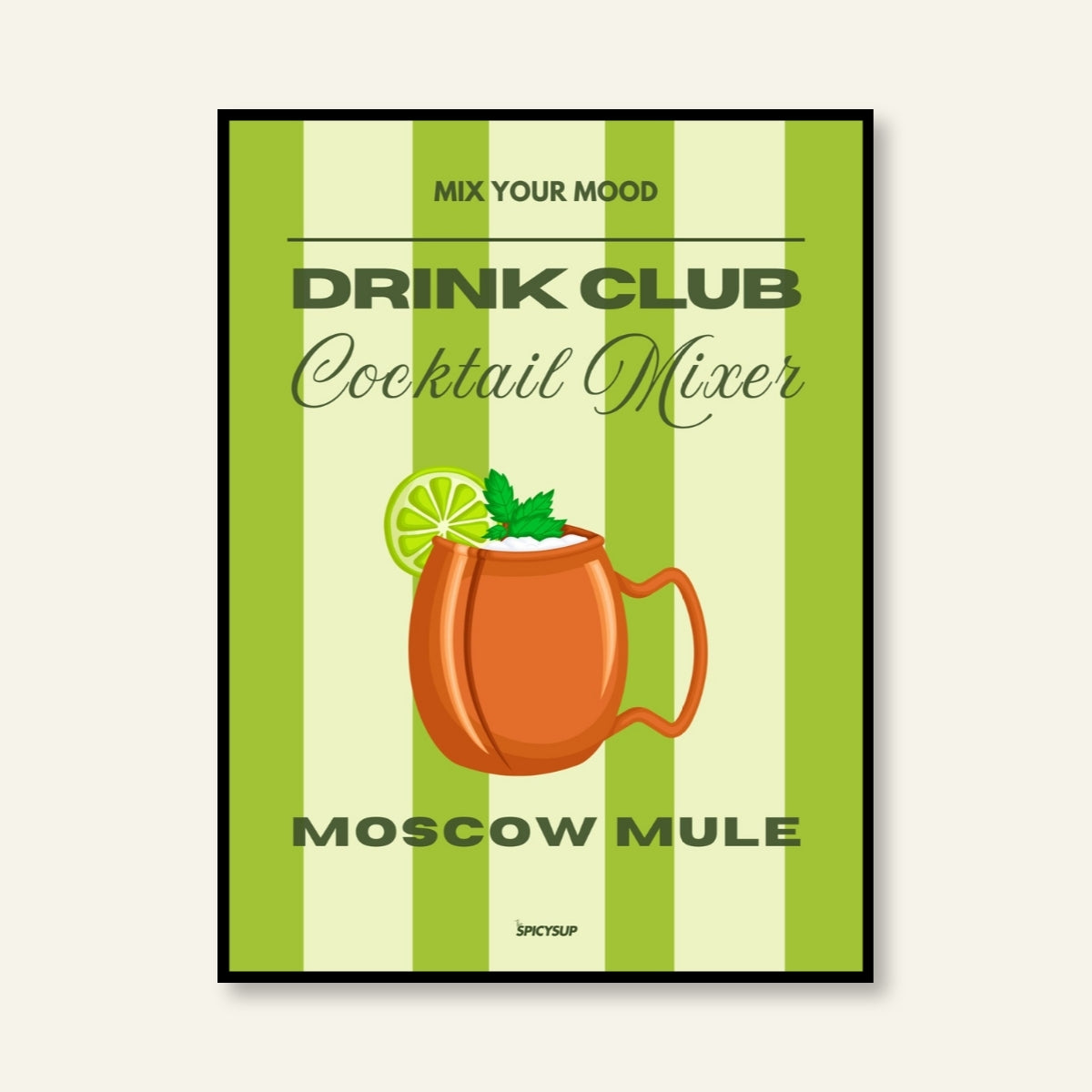 Poster - Cocktail / Moscow Mule / Righe