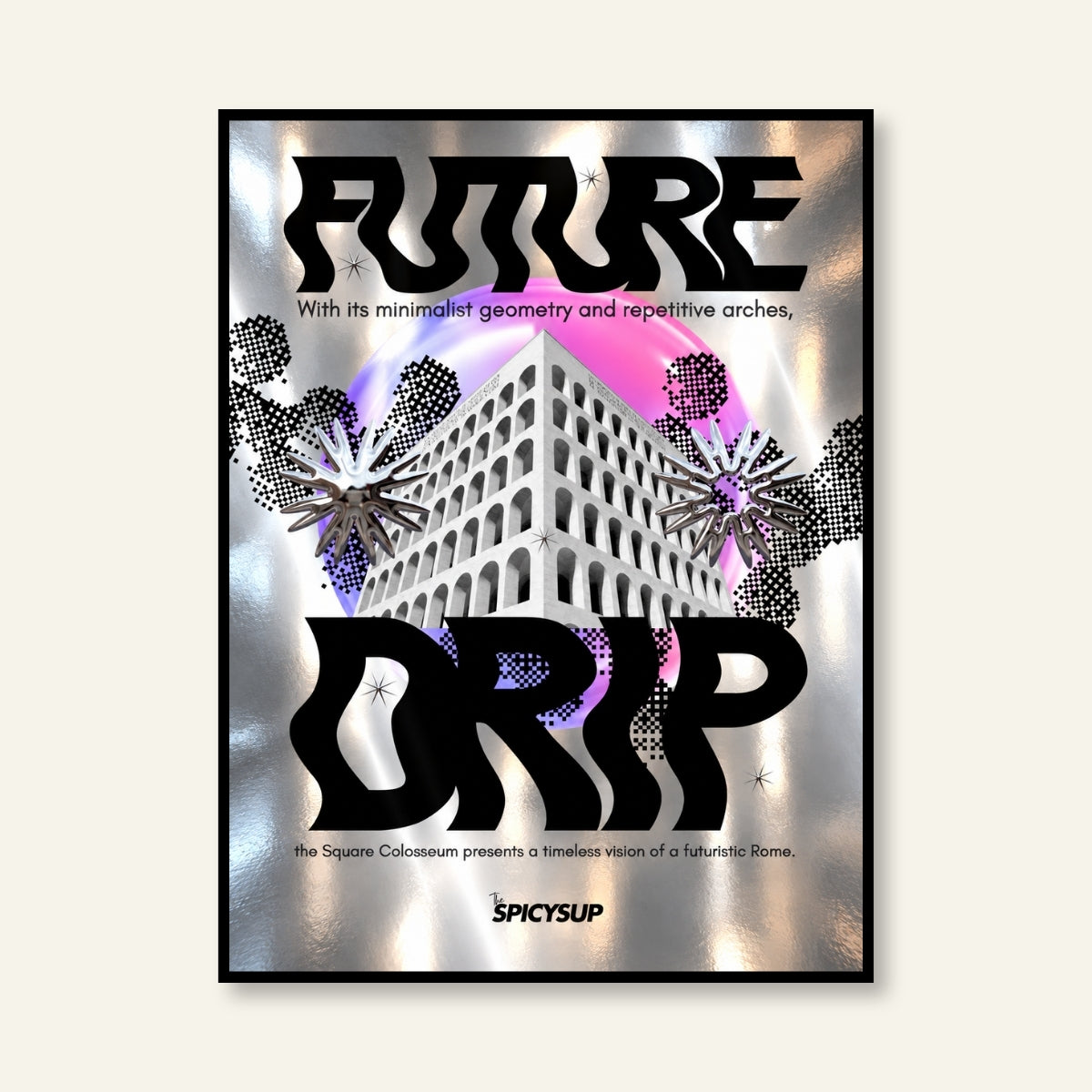Poster - Colosseo Quadrato / Silver