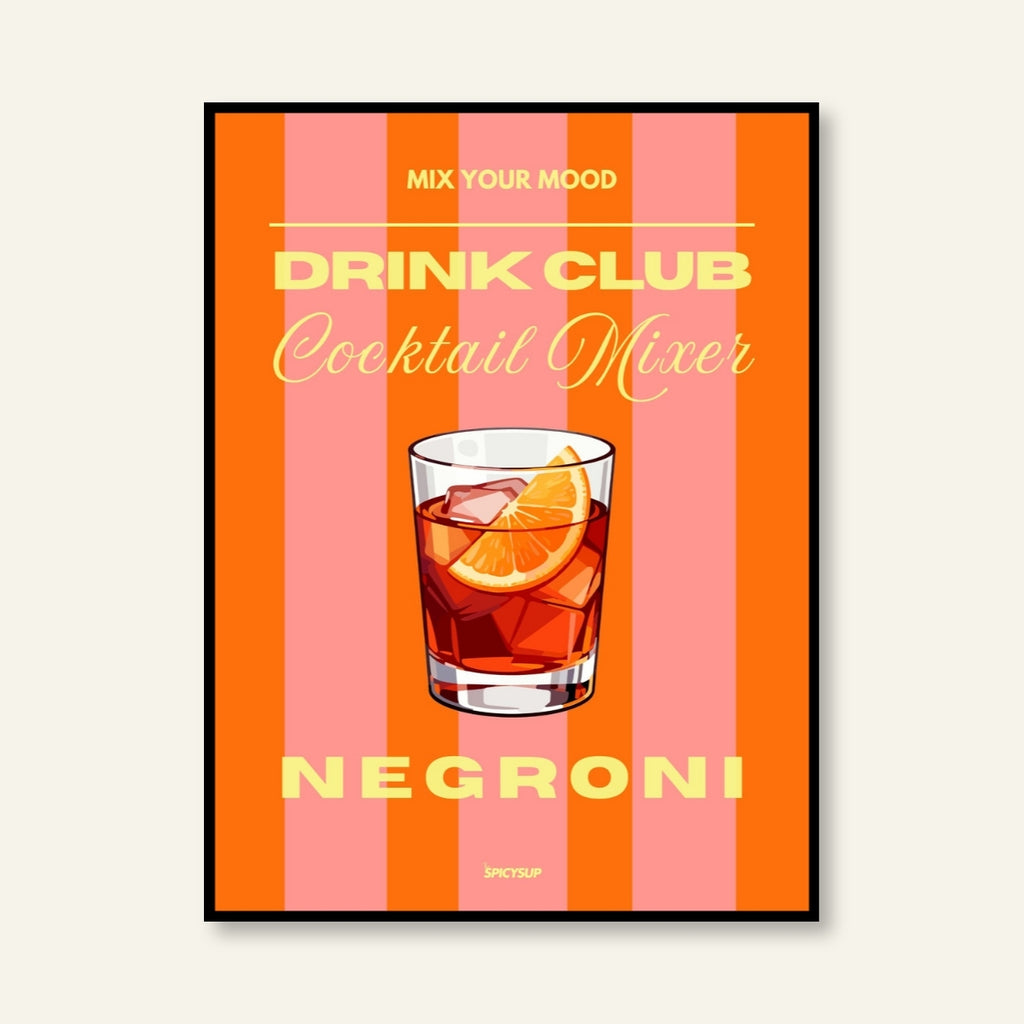 Poster - Cocktail / Negroni / Righe