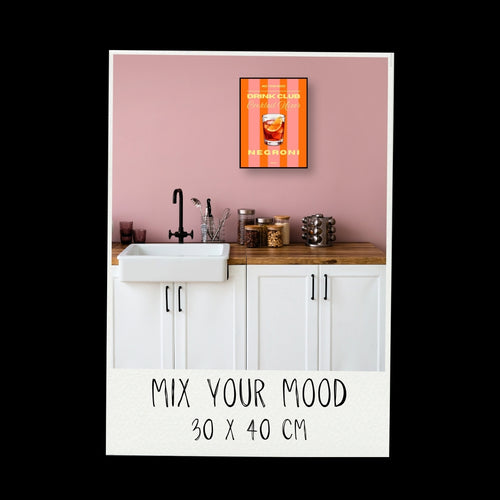Poster - Cocktail / Negroni / Righe