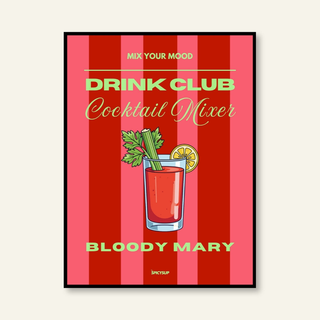Poster - Cocktail / Bloody Mary / Righe