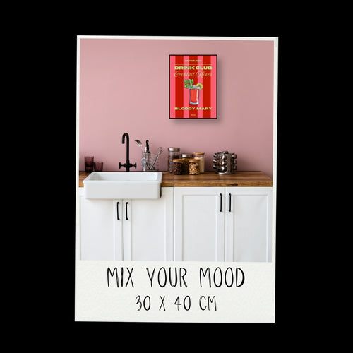 Poster - Cocktail / Bloody Mary / Righe